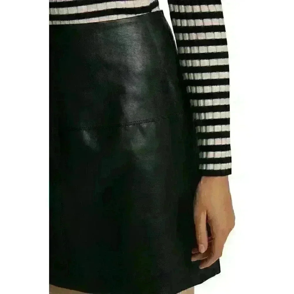 NEW Ted Baker Women's 0 Verium PU Leather Suede Mini Skirt • Reg Price $225 - Picture 4 of 4